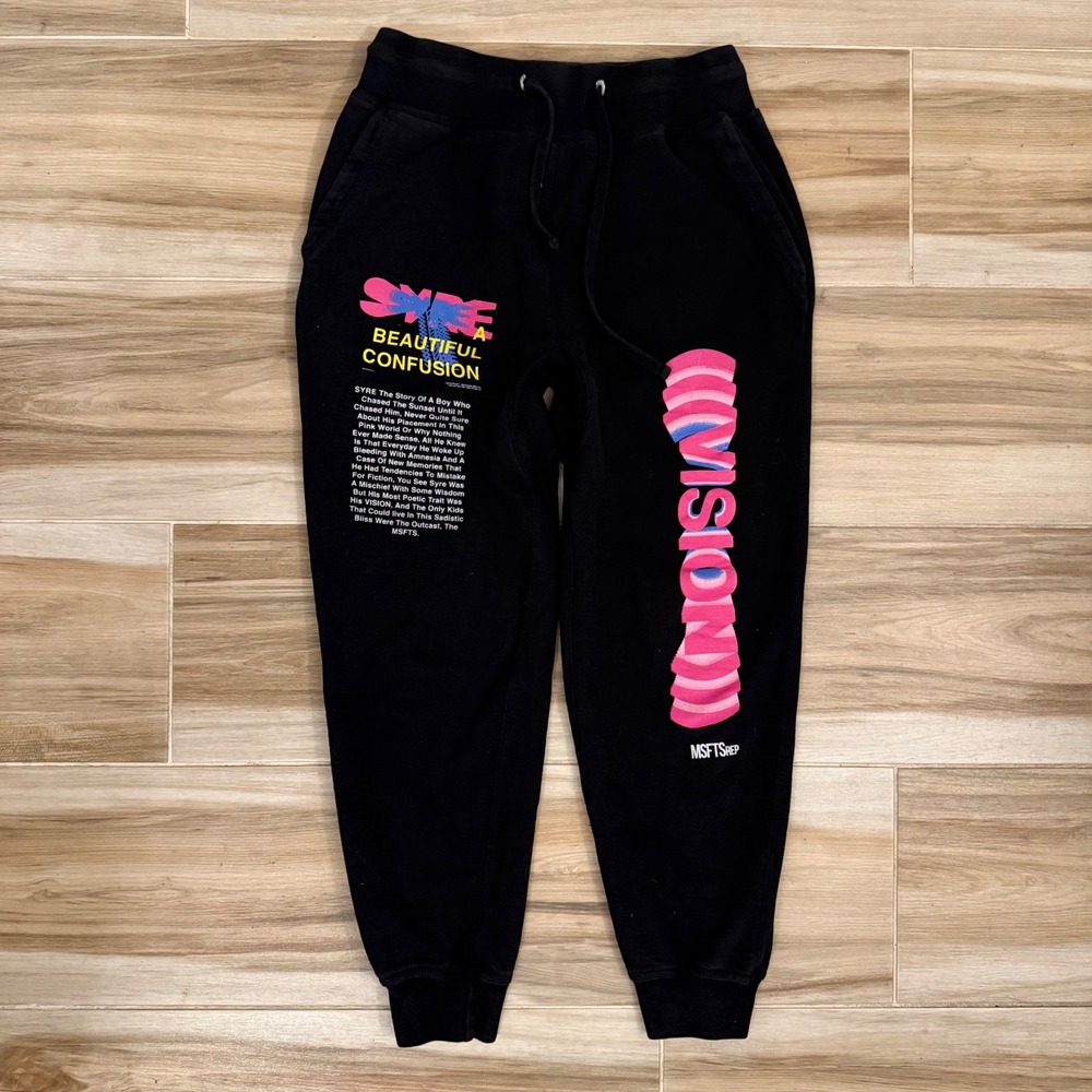 MSFTSrep Jaden Smith SYRE A Beautiful Confusion Black Graphic Joggers Medium